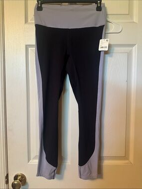 FP Movement by Free People Black and Light Purple Colorblock Leggings